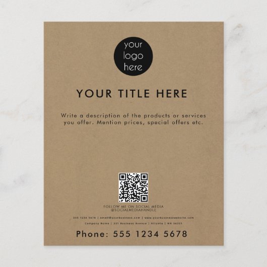 プロフェッショナルビジネスロゴQRコードプロモーション チラシ (正面)