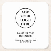 プロフェッショナルビジネス企業の会社のロゴ スクエアペーパーコースター (正面)