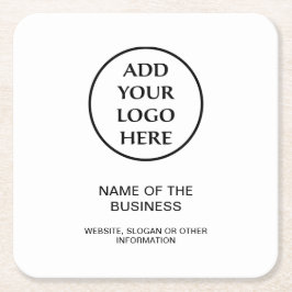 プロフェッショナルビジネス企業の会社のロゴ スクエアペーパーコースター