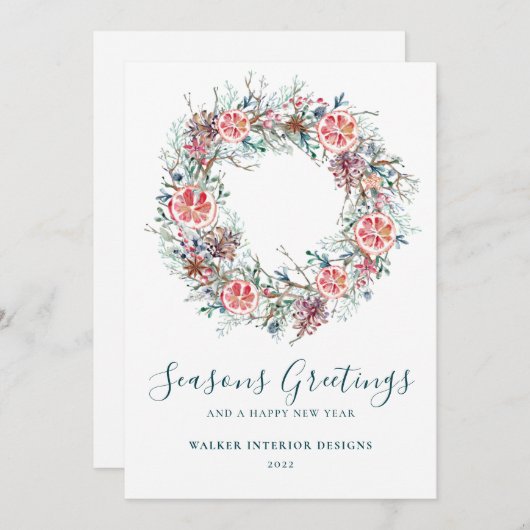 プロフェッショナルビジネス季節のごあいさつクリスマス シーズンカード (正面/裏面)