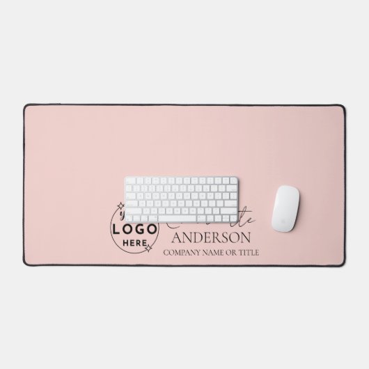 プロフェッショナルビジネス赤面ピンクティール(緑がかった色) デスクマット (キーボード&マウス)