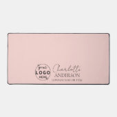 プロフェッショナルビジネス赤面ピンクティール(緑がかった色) デスクマット (正面)