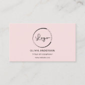 プロフェッショナルビジネス赤面ピンクQRコード 名刺 (正面)