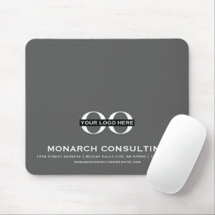 プロフェッショナルビジネス連絡ロゴ(情報グレー) マウスパッド
