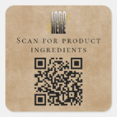 プロフェッショナルビジネスQRコードロゴ原料リスト スクエアシール (正面)