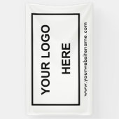 プロフェッショナルビッグビジネスロゴ白黒 横断幕 (縦)