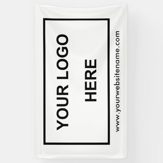 プロフェッショナルビッグビジネスロゴ白黒 横断幕 (縦)