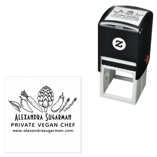 プロフェッショナルビーガン野菜ビジネスロゴ1 セルフインキングスタンプ (インサイチュ)