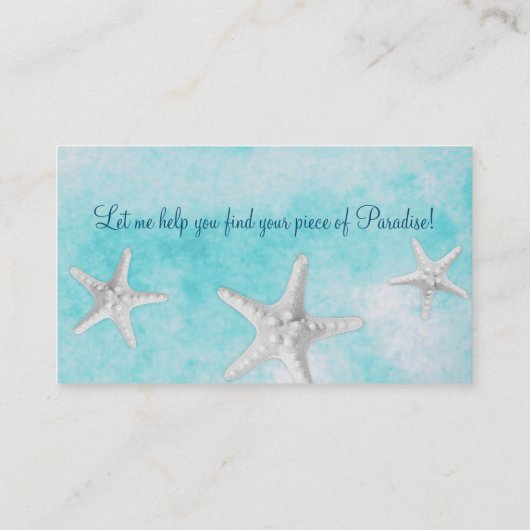 プロフェッショナルビーチエステ実在ートスターフィッシュブルー 名刺 (裏面)