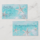 プロフェッショナルビーチエステ実在ートスターフィッシュブルー 名刺 (正面/裏面)