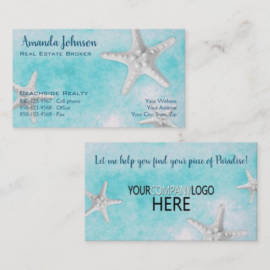 プロフェッショナルビーチ実在エステートStarfish Yourロゴ 名刺 (正面/裏面)