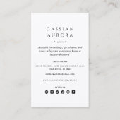 プロフェッショナルピアニスト及びピアノ音楽先生 名刺 (裏面)