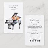 プロフェッショナルピアニスト及びピアノ音楽先生 名刺 (正面/裏面)