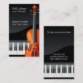 プロフェッショナルピアノとバイオリン音楽教師 名刺 (正面/裏面)