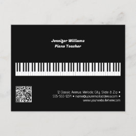 プロフェッショナルピアノ教師ミュージックビジネスQRコード ポストカード