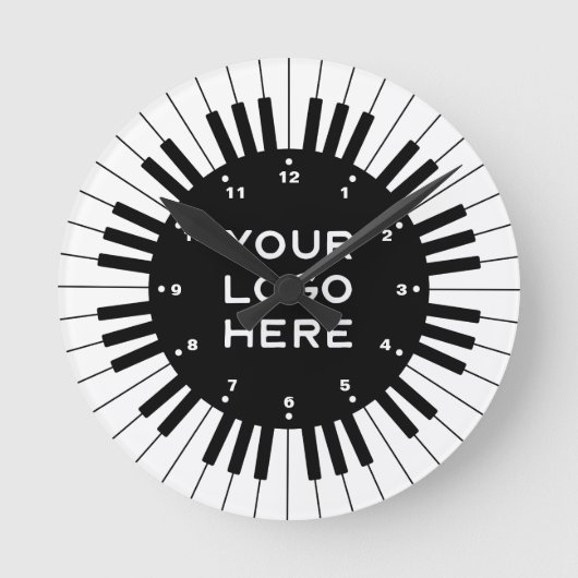 プロフェッショナルピアノ鍵とロパーソナライズされたゴ ラウンド壁時計 (正面)