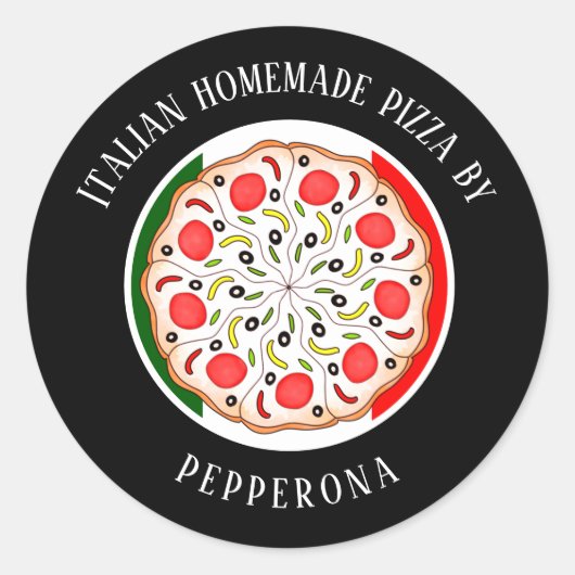 プロフェッショナルピイタリアンザフラッグブラックビジネス ラウンドシール (正面)