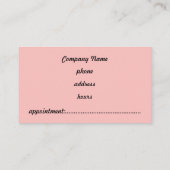 プロフェッショナルピンクと黒の名刺 予約カード (裏面)