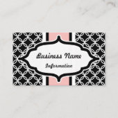 プロフェッショナルピンクと黒の名刺 予約カード (正面)