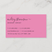 プロフェッショナルピンクと黒の署名6枚の写真 名刺 (裏面)