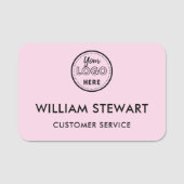 プロフェッショナルピンクカスタムのロゴ従業員スタッフ 名札 (正面)
