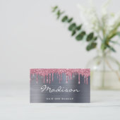 プロフェッショナルピンクグリッターヘアメイクアップ 名刺 (スタンド正面)