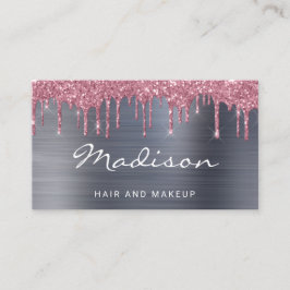 プロフェッショナルピンクグリッターヘアメイクアップ 名刺