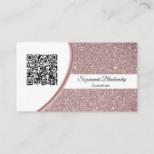 プロフェッショナルピンクグリッターQRコードテンプレート 名刺 (正面)