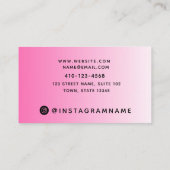 プロフェッショナルピンクスクリプトロイヤリティカード 名刺 (裏面)