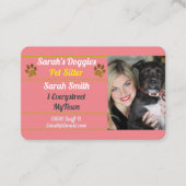 プロフェッショナルピンクドッグウォーカーペットシッター 名刺 (正面)