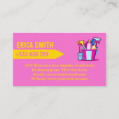 プロフェッショナルピンクハウスキーパーメイドサービスロゴ 名刺 (裏面)