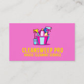 プロフェッショナルピンクハウスキーパーメイドサービスロゴ 名刺 (正面)