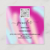 プロフェッショナルピンクパステルカスタム海QRロゴ スクエア名刺 (裏面)
