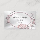 プロフェッショナルピンクピーチ光沢のあるハート幾何学的 名刺 (正面)