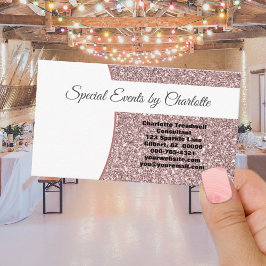 プロフェッショナルピンクフェイクグリッターフロント空白のバック 名刺