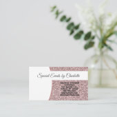 プロフェッショナルピンクフェイクグリッターフロント空白のバック 名刺 (スタンド正面)