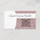 プロフェッショナルピンクフェイクグリッターフロント空白のバック 名刺 (正面)