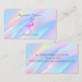 プロフェッショナルピンクフラミンゴ、ホログラフィック抽象芸術 名刺 (正面/裏面)