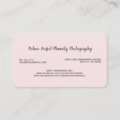 プロフェッショナルピンクフローラカメラフォトグラファー 名刺 (裏面)