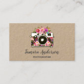 プロフェッショナルピンクフローラカメラ写真家クラフト 名刺 (正面)