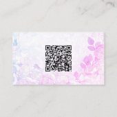 プロフェッショナルピンクフローラ背景カスタム写真 名刺 (裏面)