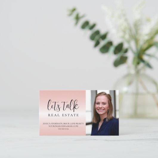 プロフェッショナルピンクメタリック実在エテート 名刺 (スタンド正面)