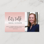 プロフェッショナルピンクメタリック実在エテート 名刺 (正面)