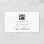 プロフェッショナルピンクモノグラムのミニマルQRコード 名刺 (裏面)