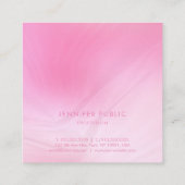 プロフェッショナルピンク白テンプレートエレガント 人気がある スクエア名刺 (裏面)