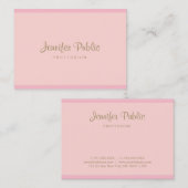 プロフェッショナルピンク金ゴールドハンドスクリプモダント 名刺 (正面/裏面)