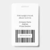 プロフェッショナルピンクIDフォトバッジ(バーコード) バッジ (Back)