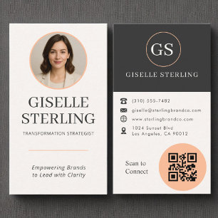 プロフェッショナルピーチオレンジ写真QRコード 名刺