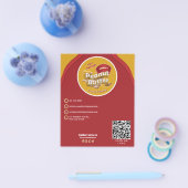 プロフェッショナルピーナッツバターロゴ&QRコードレッド チラシ (シングル)