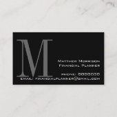 プロフェッショナルファイナンシャルプランナーシルバーブラック 名刺 (裏面)